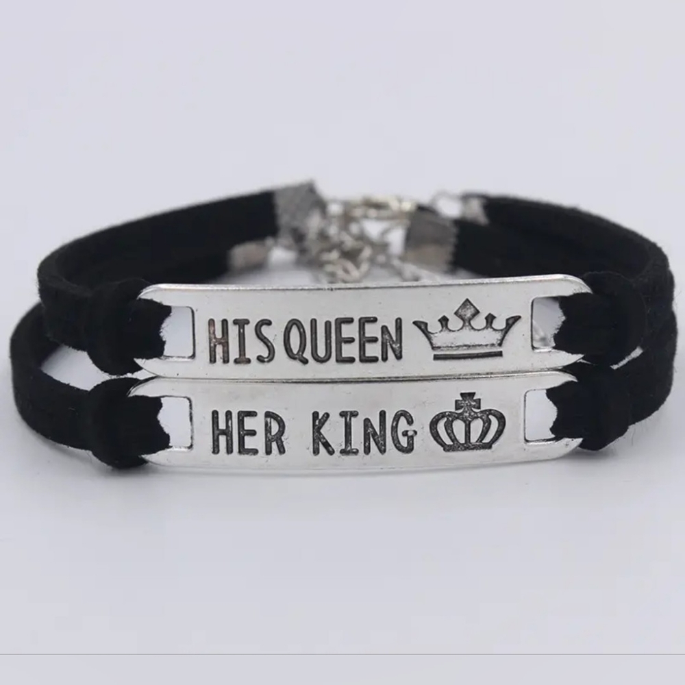 2-Piece Matching Set Plated Lovers Bracelets